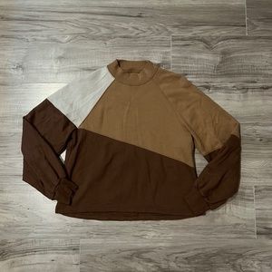 Abercrombie & Fitch Brown Colorblock Sweatshirt